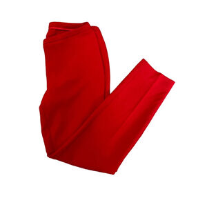 HALLHUBER Red Straight Leg Mid Rise Ankle Length Dress Pant Trouser 40